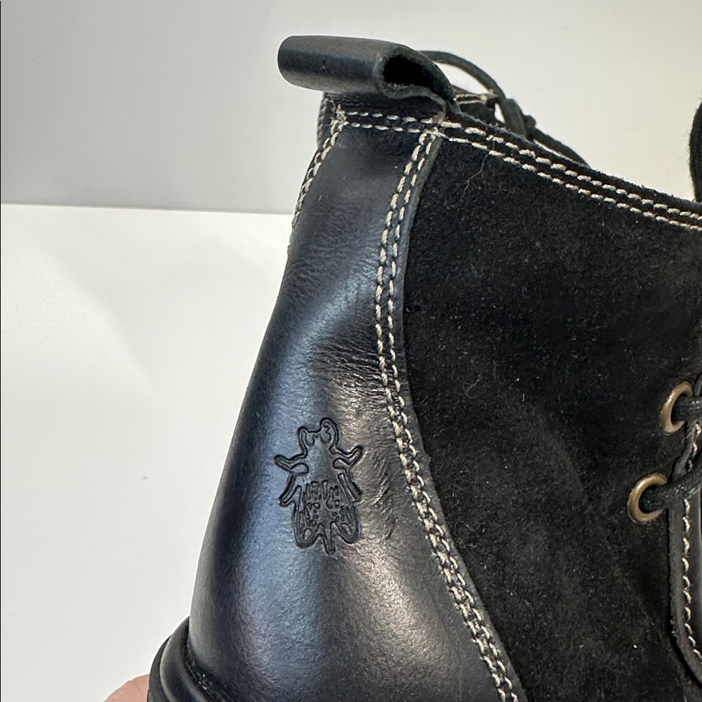Fly London Wins Black Suede Block Heel Lace Up Ankle Boots Size 37(6.5-7) - Picture 10 of 14
